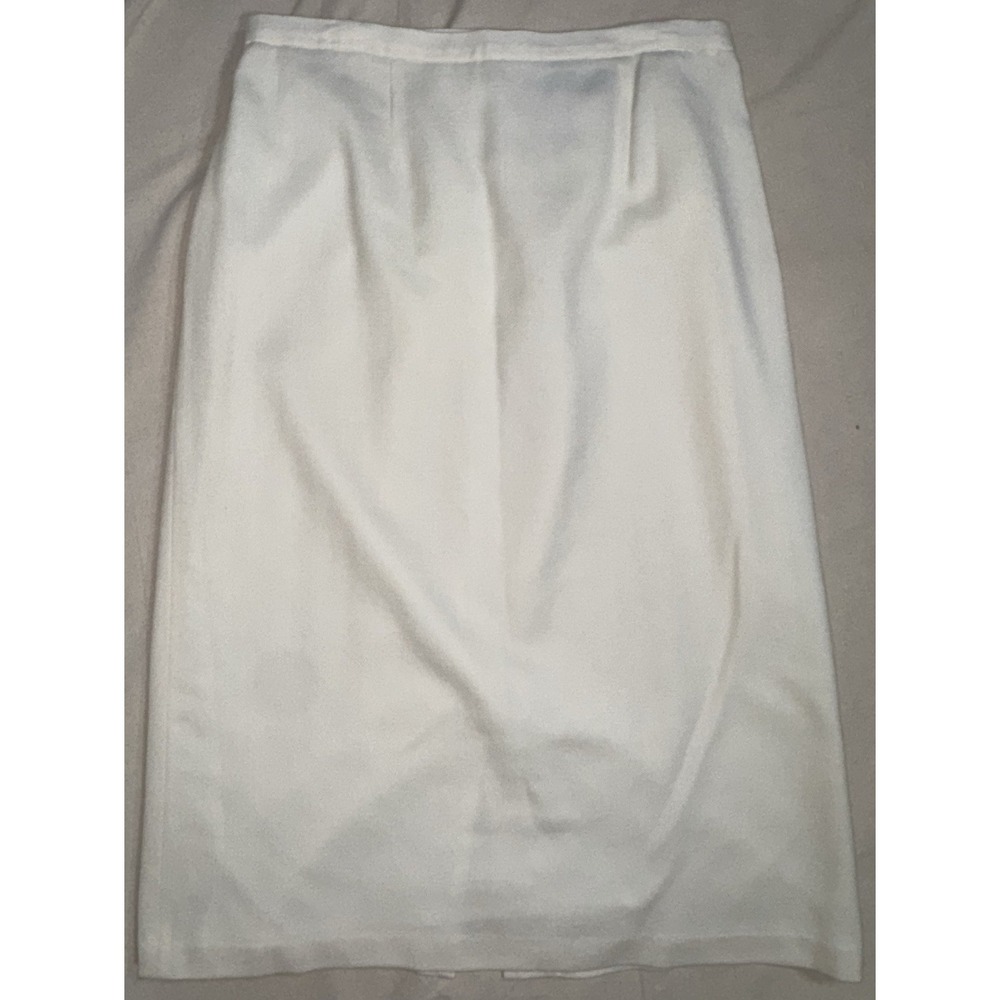 Vintage Sag Harbor Wool Blend Pencil Skirt Women's Sz 16 Winter White Cream